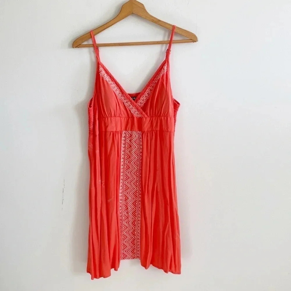 Apt. 9 orange embroidered boho Y2K sleeves dress size XL